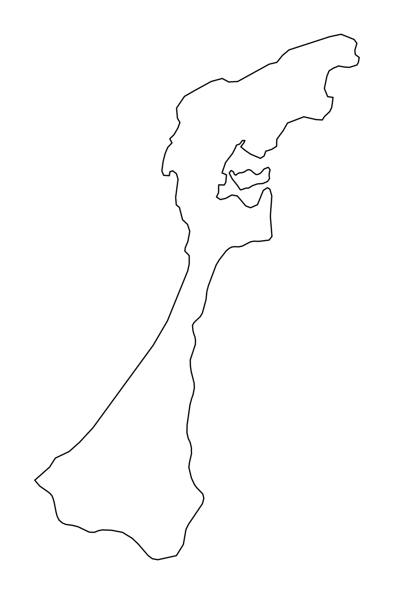 Carte de contour de Ishikawa Prefecture, Japan.
