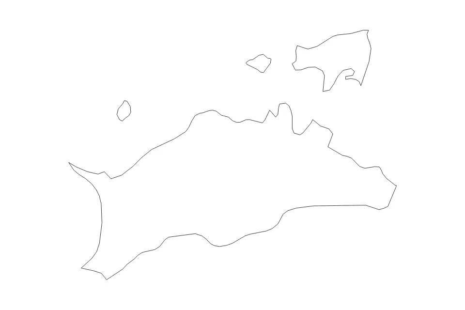 Carte de Kagawa Prefecture, Japan de type contour pour Asie, montrant contour avec des limites nettes.