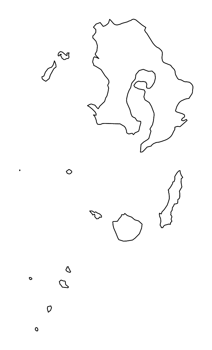 Carte de contour de Kagoshima Prefecture, Japan avec rivières.