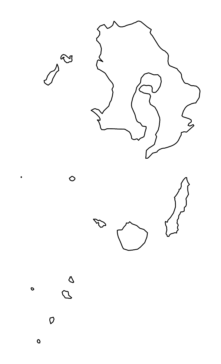 Carte de contour de Kagoshima Prefecture, Japan avec rivières.