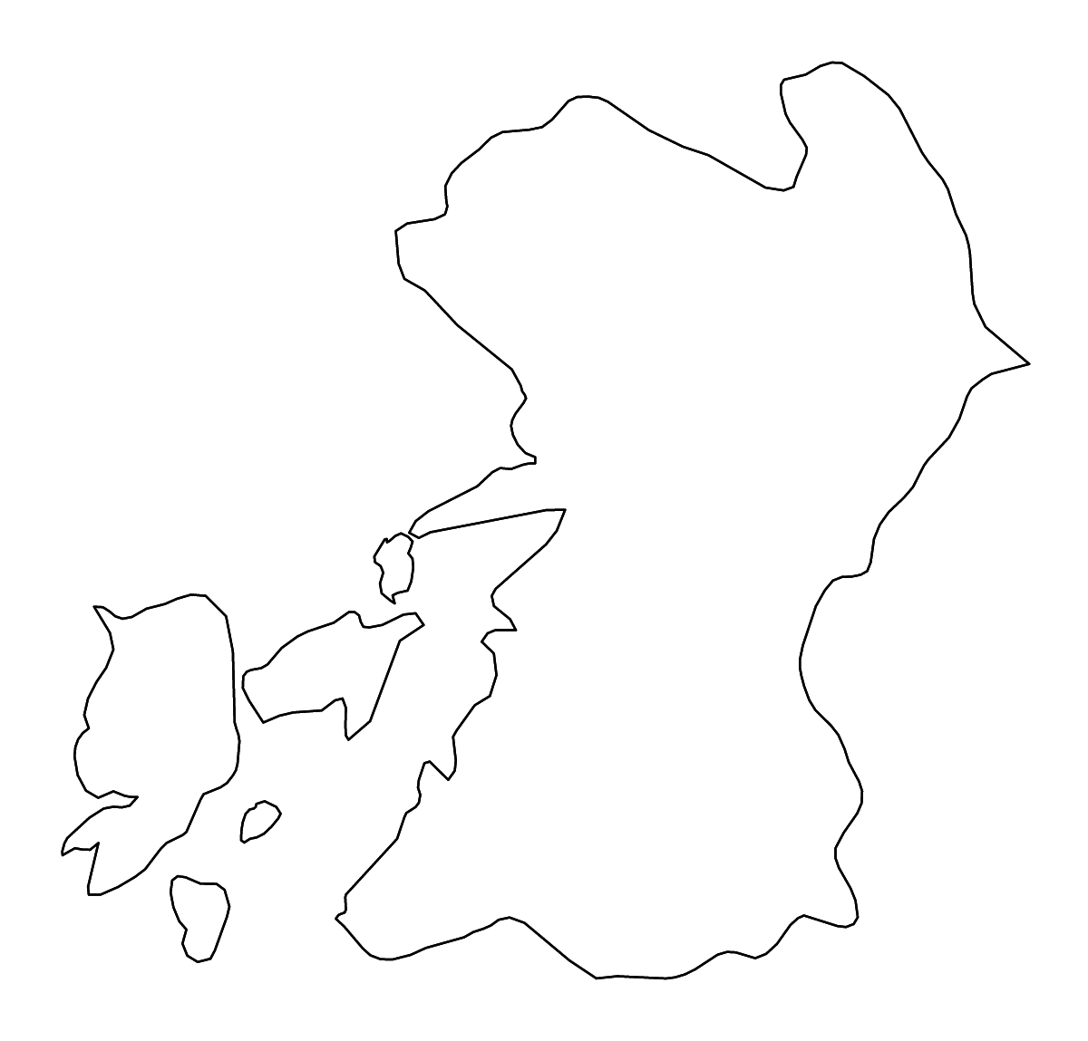 Carte de contour de Kumamoto Prefecture, Japan avec rivières.