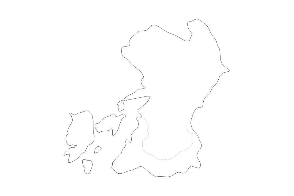 Aperçu de la carte de contour de Kumamoto Prefecture
