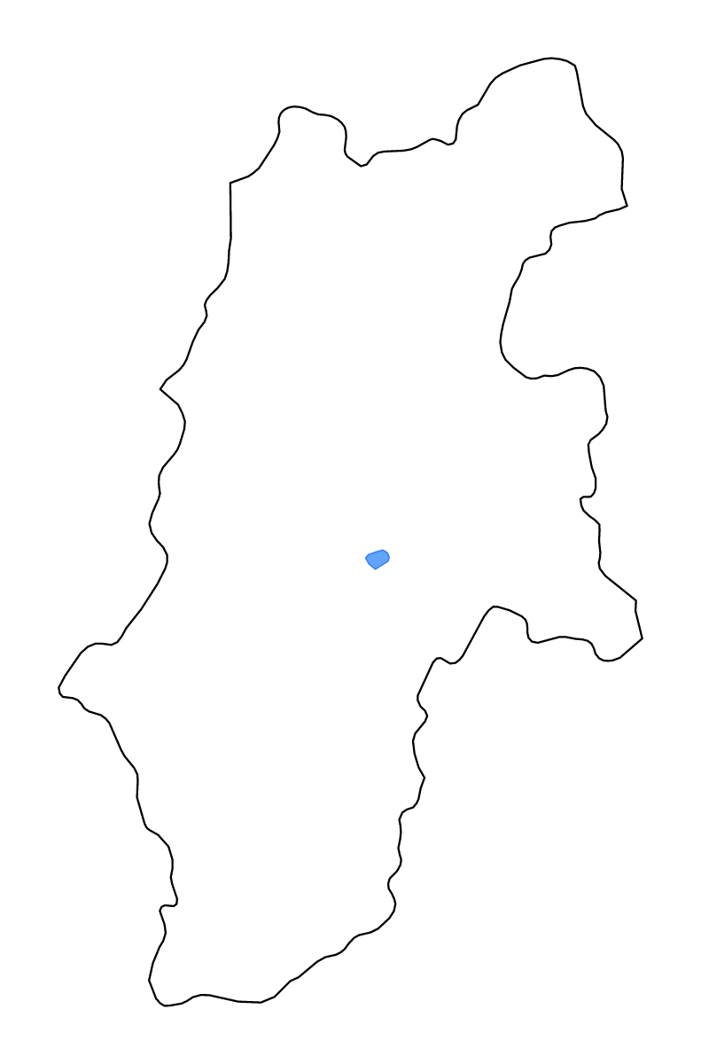 Carte de contour de Nagano Prefecture, Japan avec lacs et rivières.