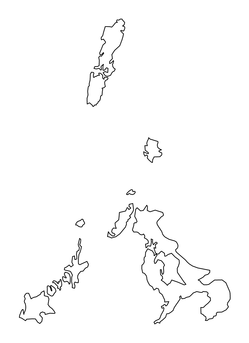 Carte de contour de Nagasaki Prefecture, Japan.