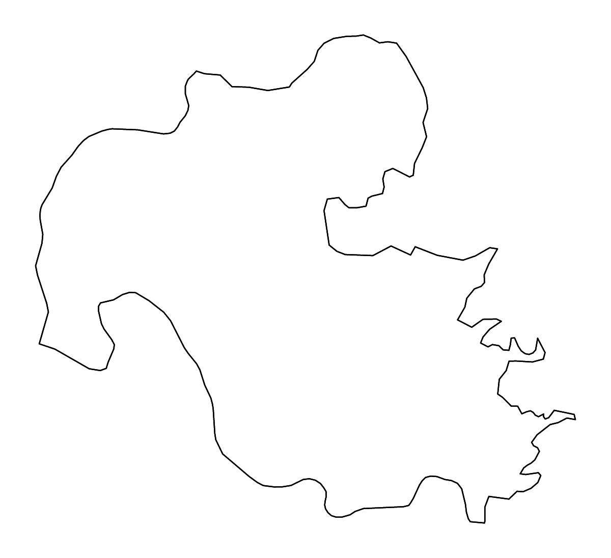 Mapa de contorno de Ōita Prefecture, Japan con ríos.