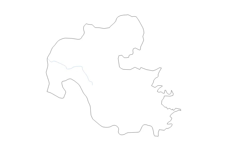 Carte de Ōita Prefecture, Japan de type contour et rivières pour Asie, montrant contour et rivières avec des limites nettes.