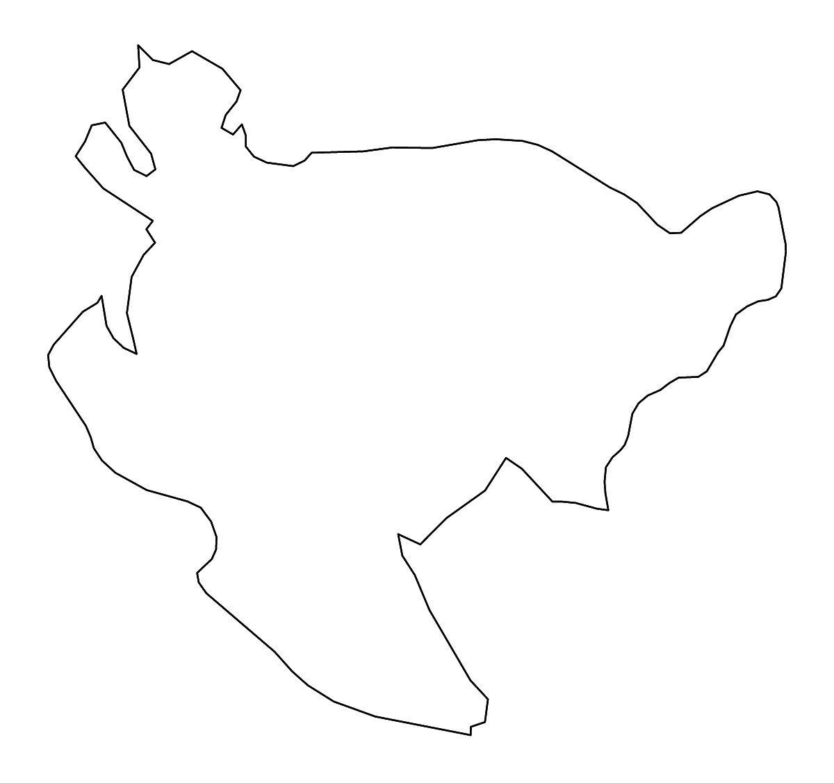 Mapa de contorno de Saga Prefecture, Japan con ríos.