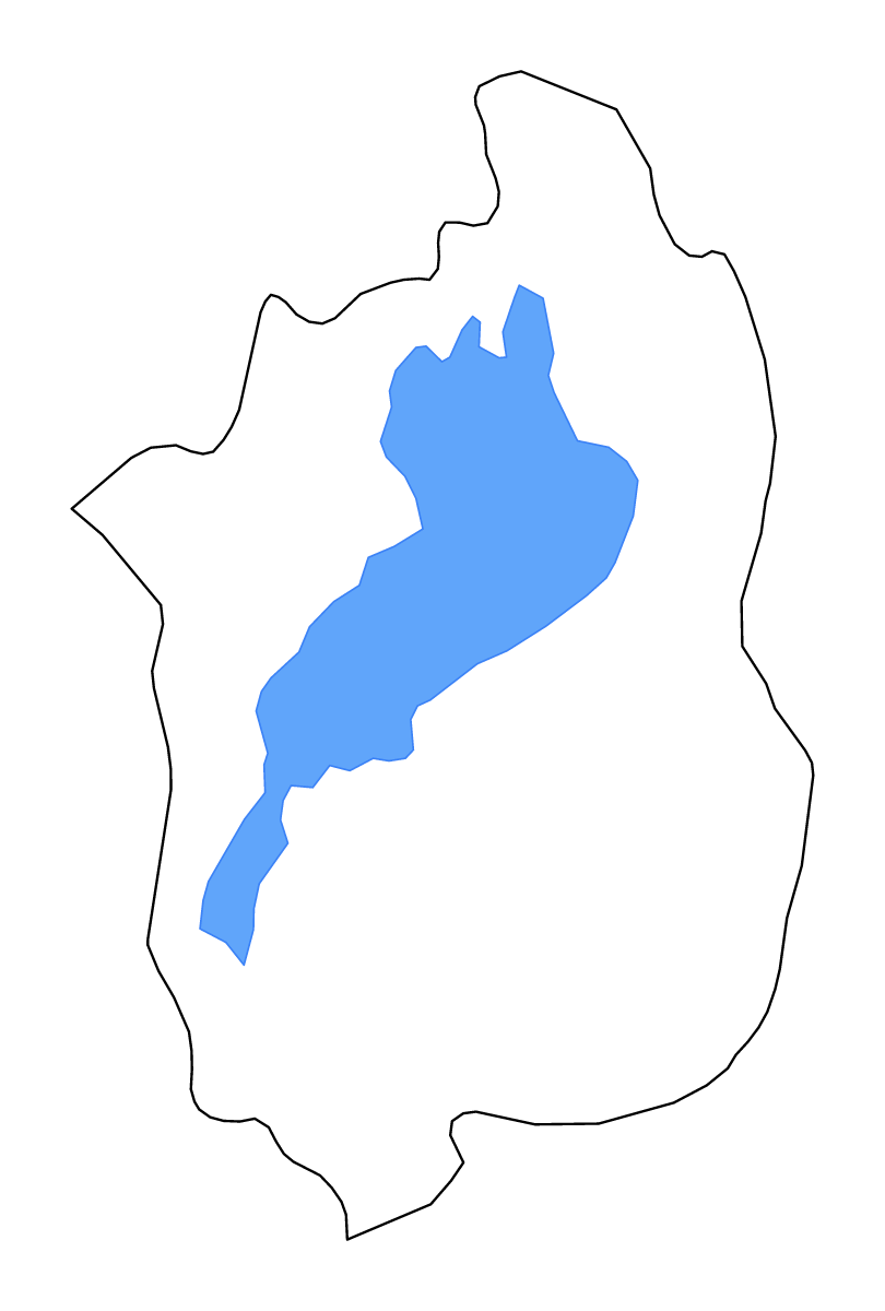 Mapa de contorno de Shiga Prefecture, Japan con lagos y ríos.