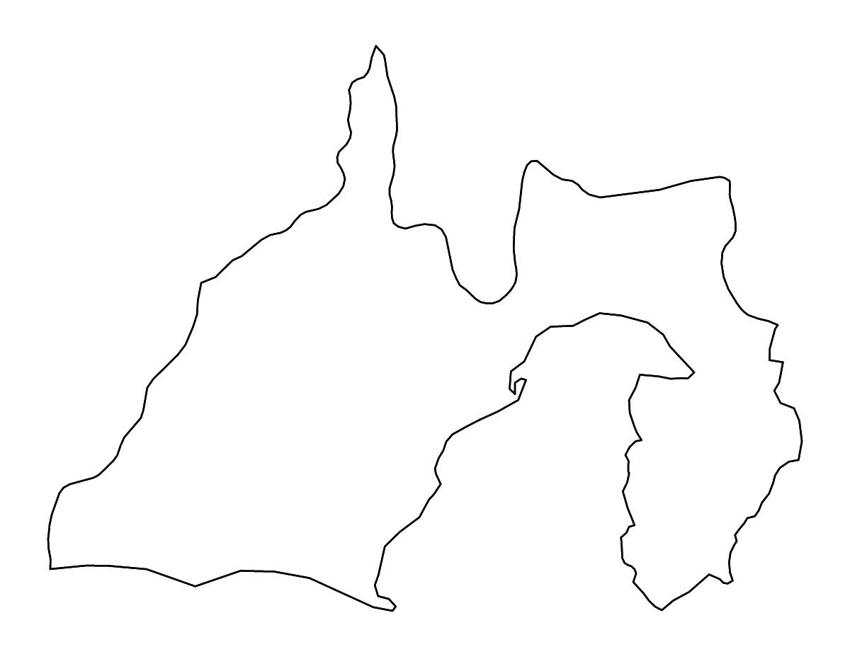 Carte de contour de Shizuoka Prefecture, Japan avec rivières.