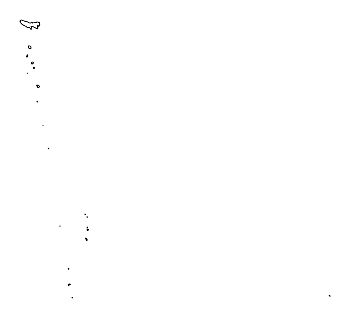 Mapa de contorno de Tokyo, Japan con ríos.