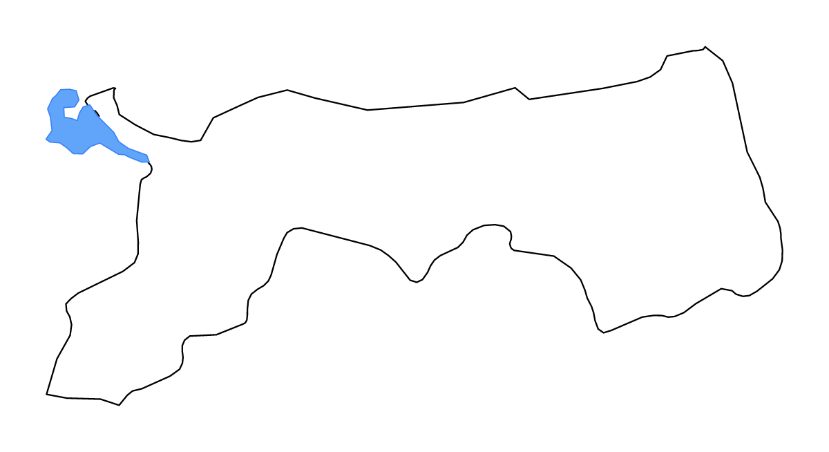 Mapa de contorno de Tottori Prefecture, Japan con lagos y ríos.