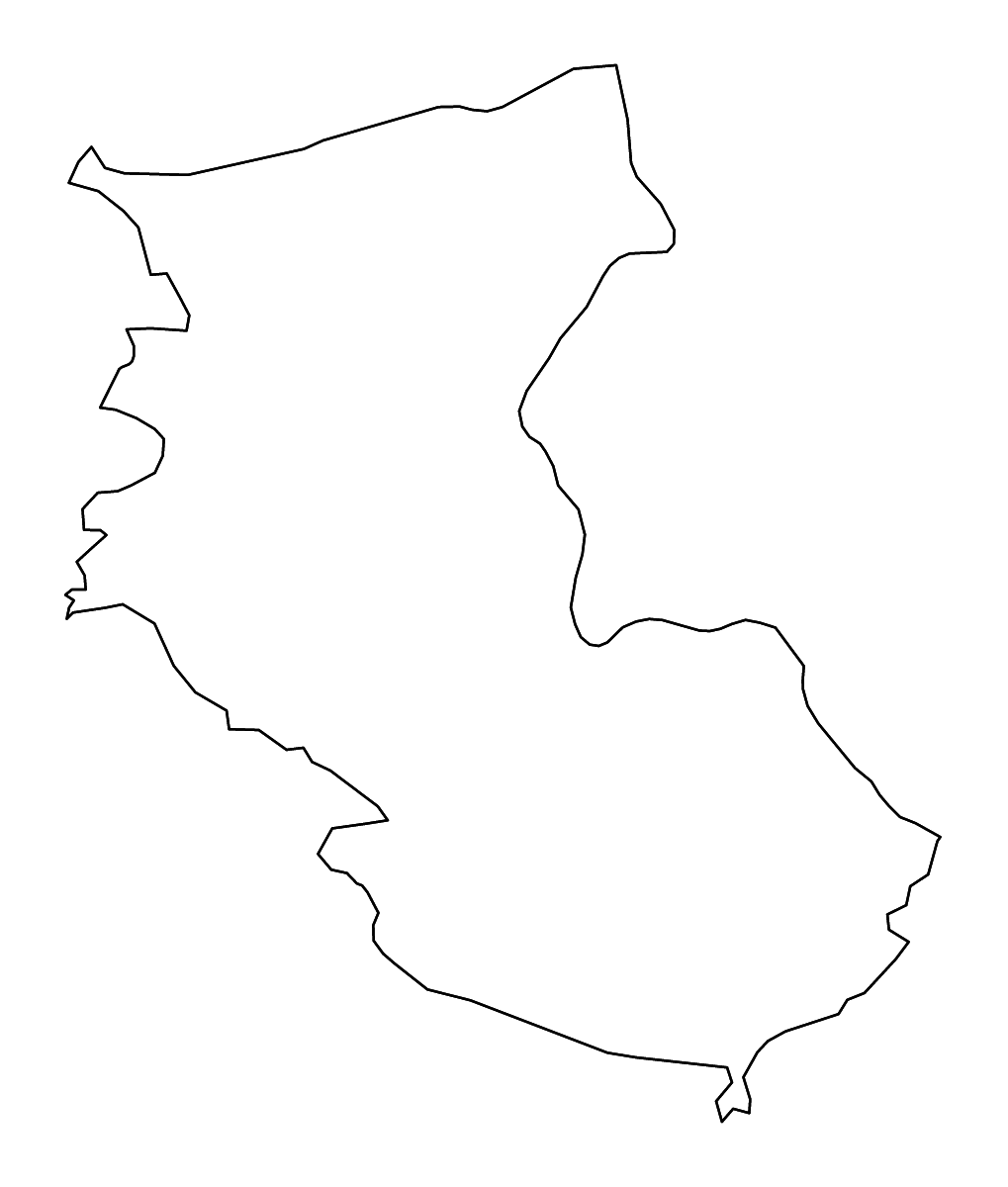 Mapa de contorno de Wakayama Prefecture, Japan con ríos.