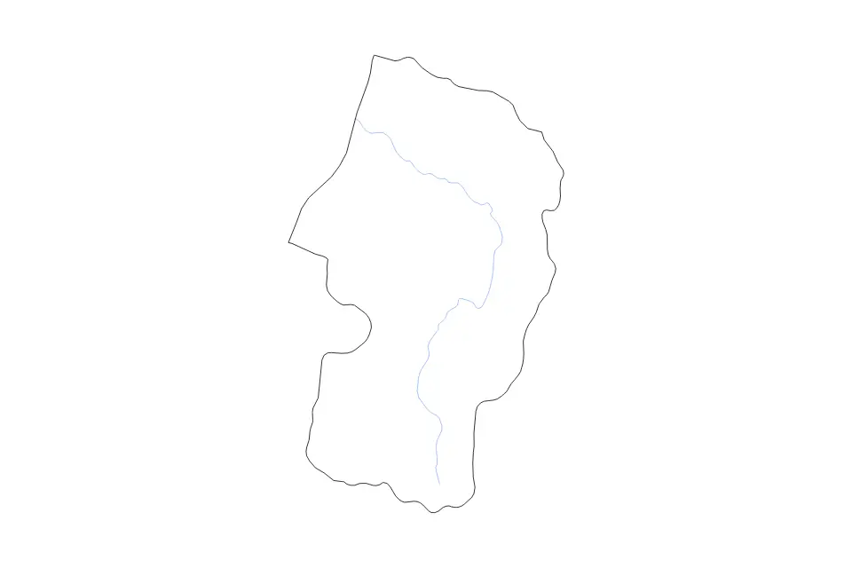 Mapa de Yamagata Prefecture, Japan de tipo contorno y ríos para Asia, con contorno y ríos con límites limpios.