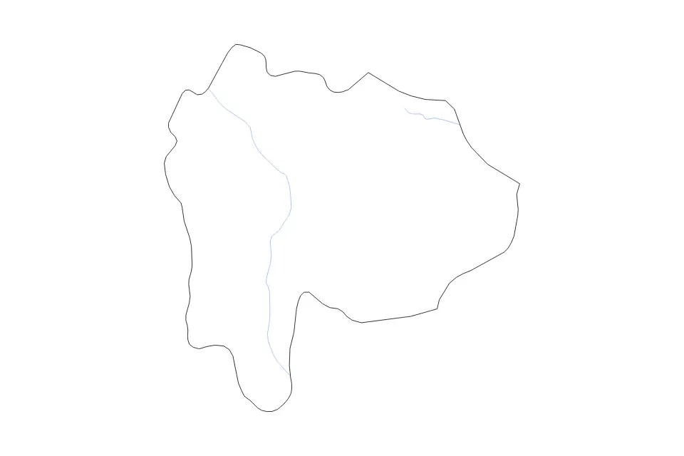 Mapa de Yamanashi Prefecture, Japan de tipo contorno y ríos para Asia, con contorno y ríos con límites limpios.