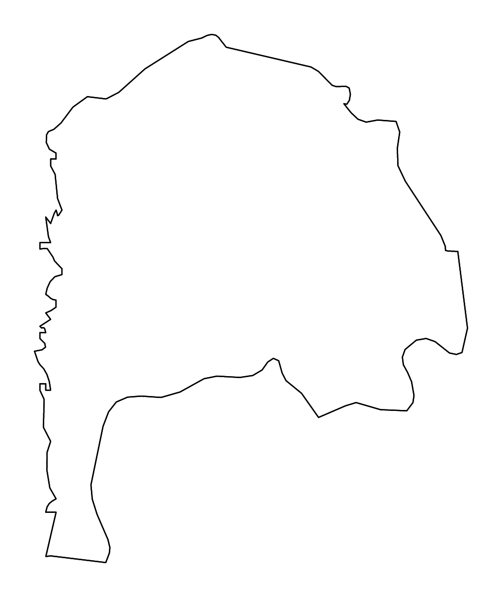 Mapa de contorno de Irbid, Jordan con ríos.