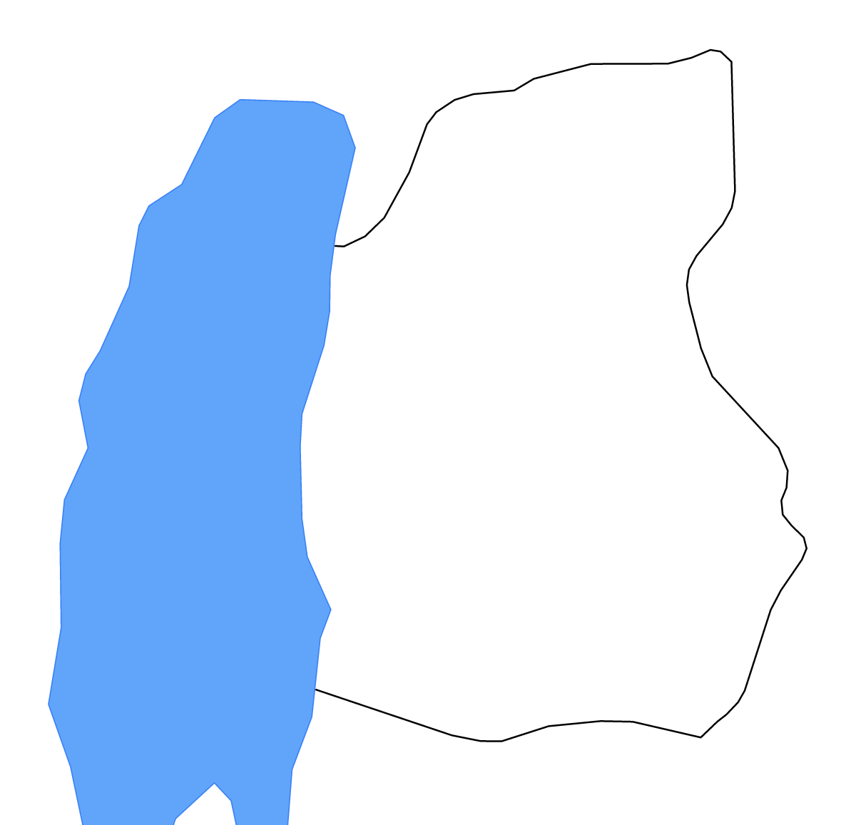 Carte de contour de Madaba, Jordan avec lacs et rivières.
