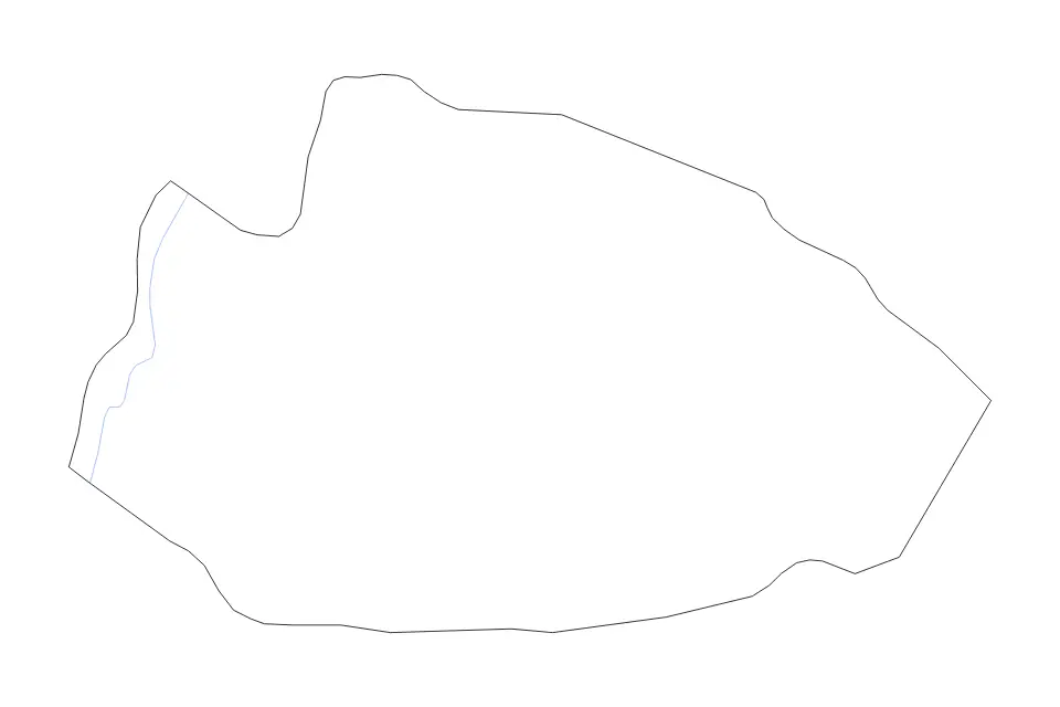Outline map of Tafilah, Jordan with subdivision borders and rivers.