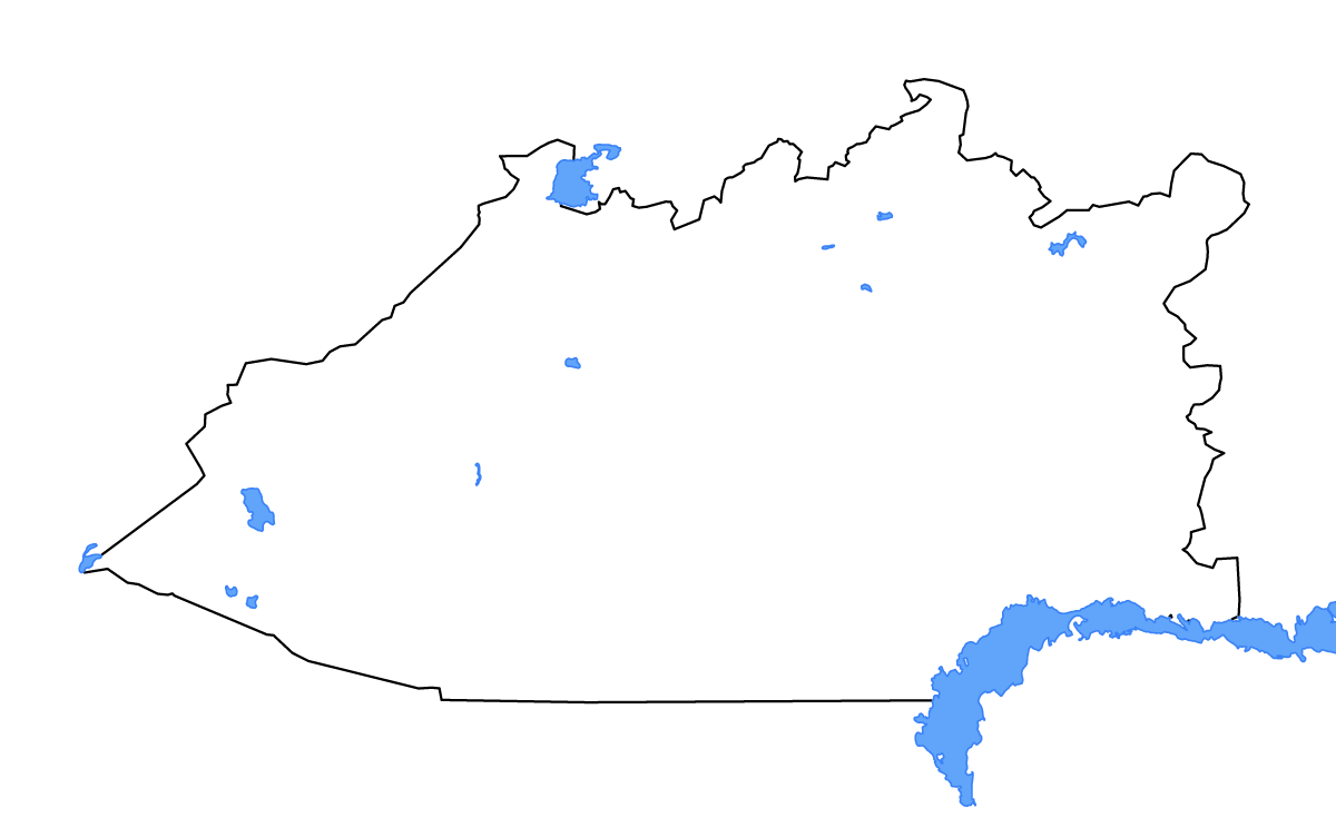 Carte de contour de Karaganda, Kazakhstan avec lacs et rivières.