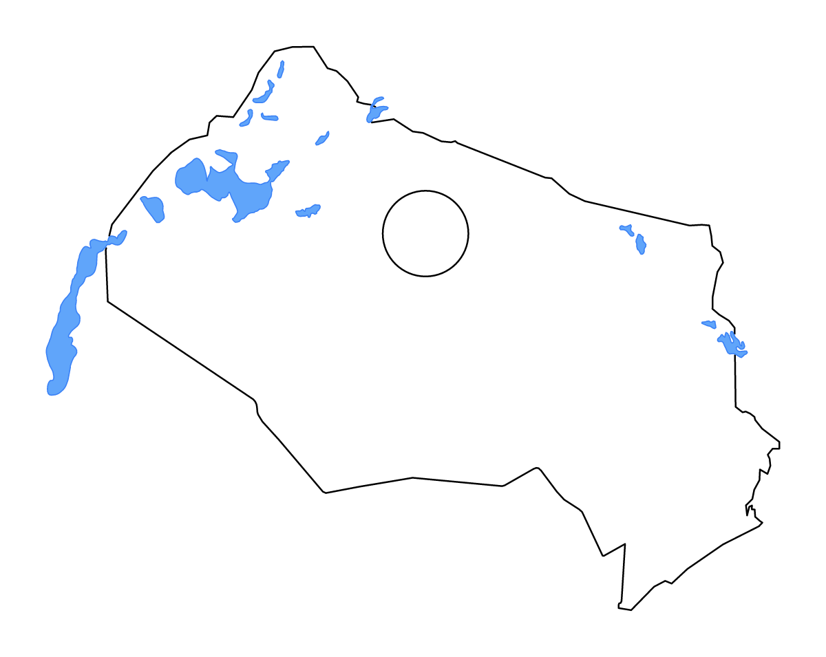 Mapa de contorno de Kyzylorda, Kazakhstan con lagos y ríos.