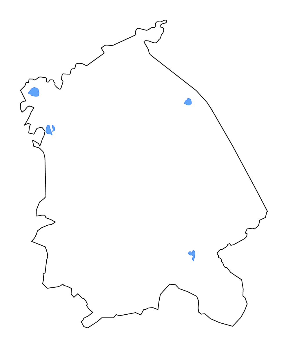 Mapa de contorno de Pavlodar, Kazakhstan con lagos y ríos.