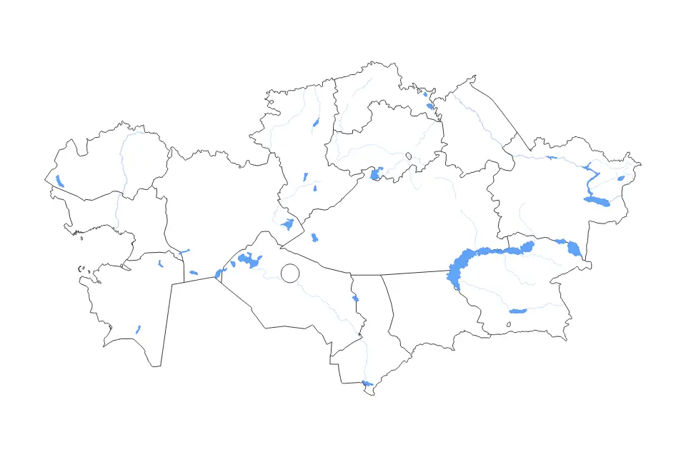 Vista previa del mapa de contorno de Kazakhstan