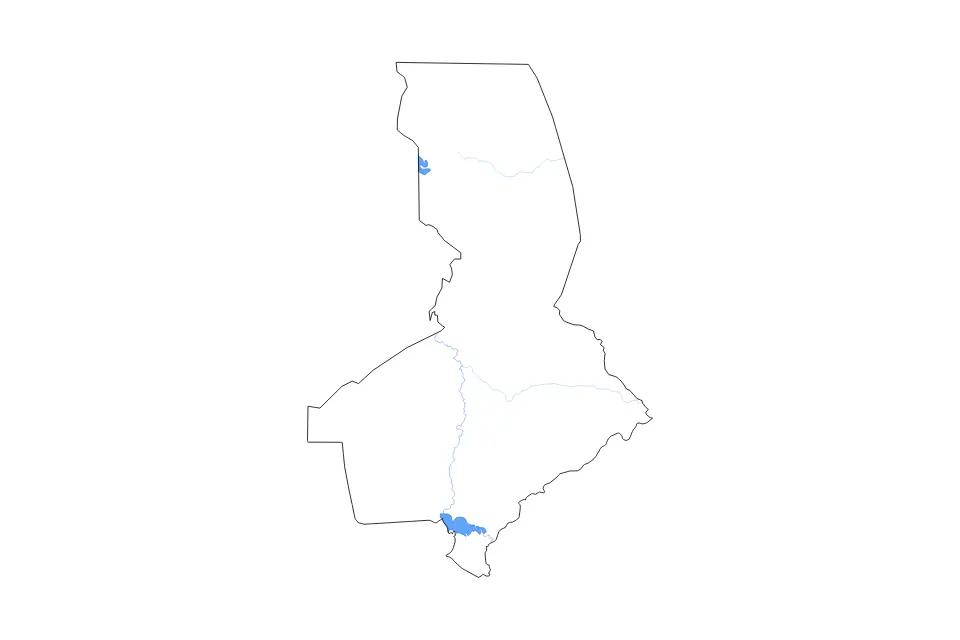 Mapa de Turkistan, Kazakhstan de tipo contorno, lagos y ríos para Asia, con contorno, lagos y ríos con elementos de agua como Chardarinskoye Vodokhranilishche y Solonchak Saumalkol’.