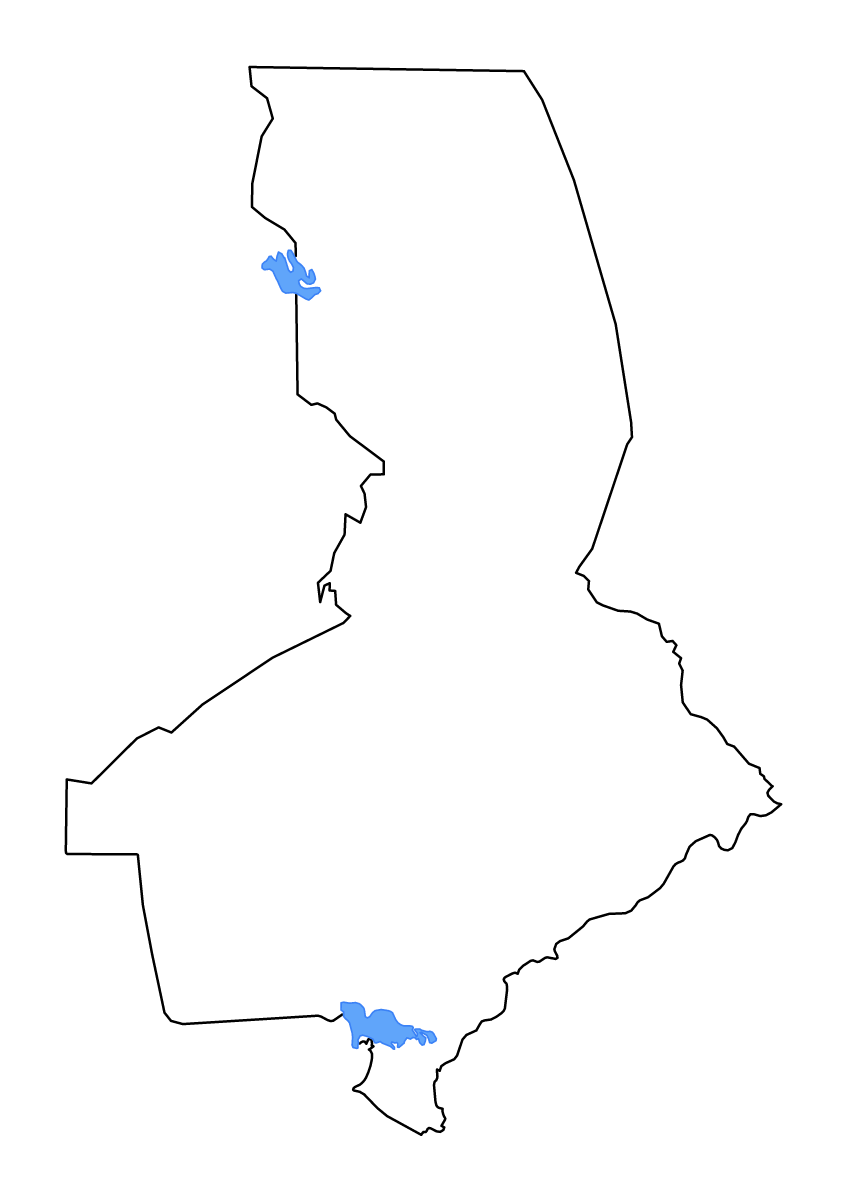 Mapa de contorno de Turkistan, Kazakhstan con lagos y ríos.