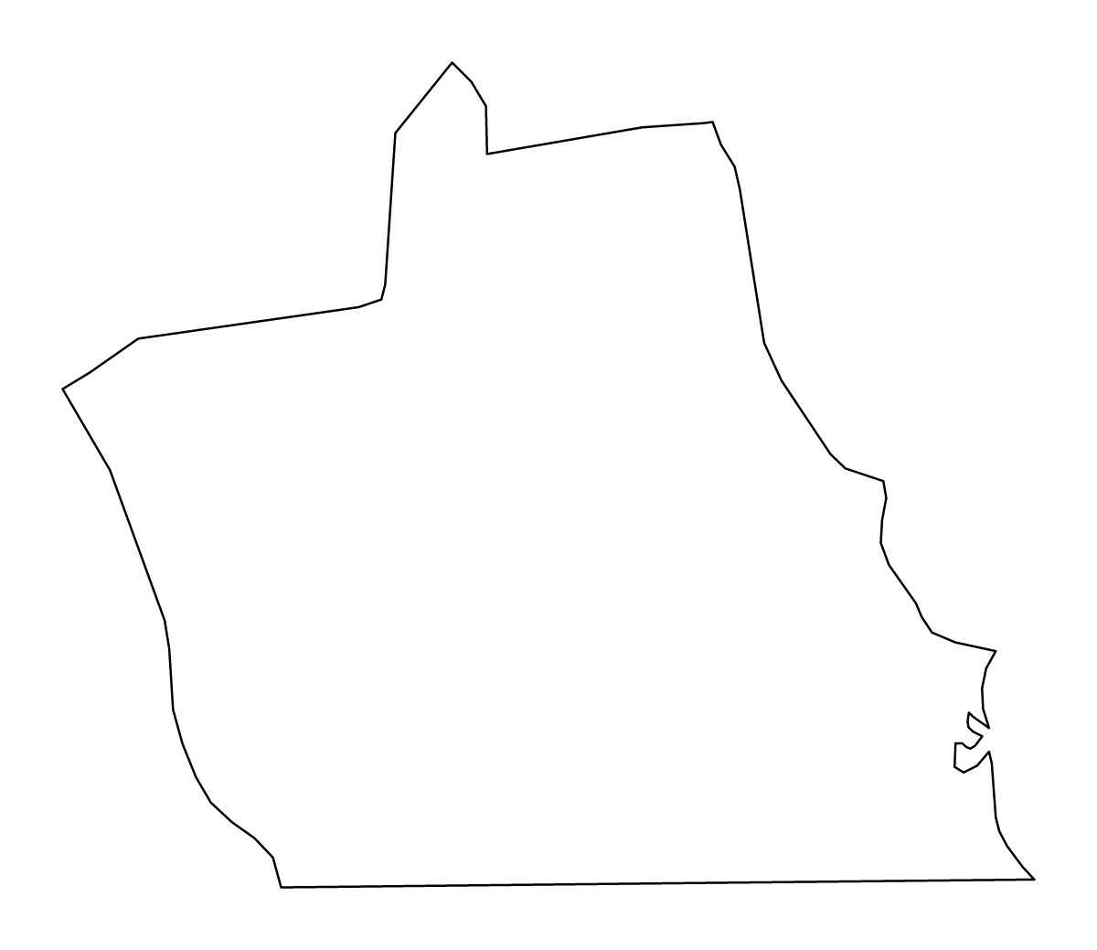 Carte de contour de Al Ahmadi, Kuwait.