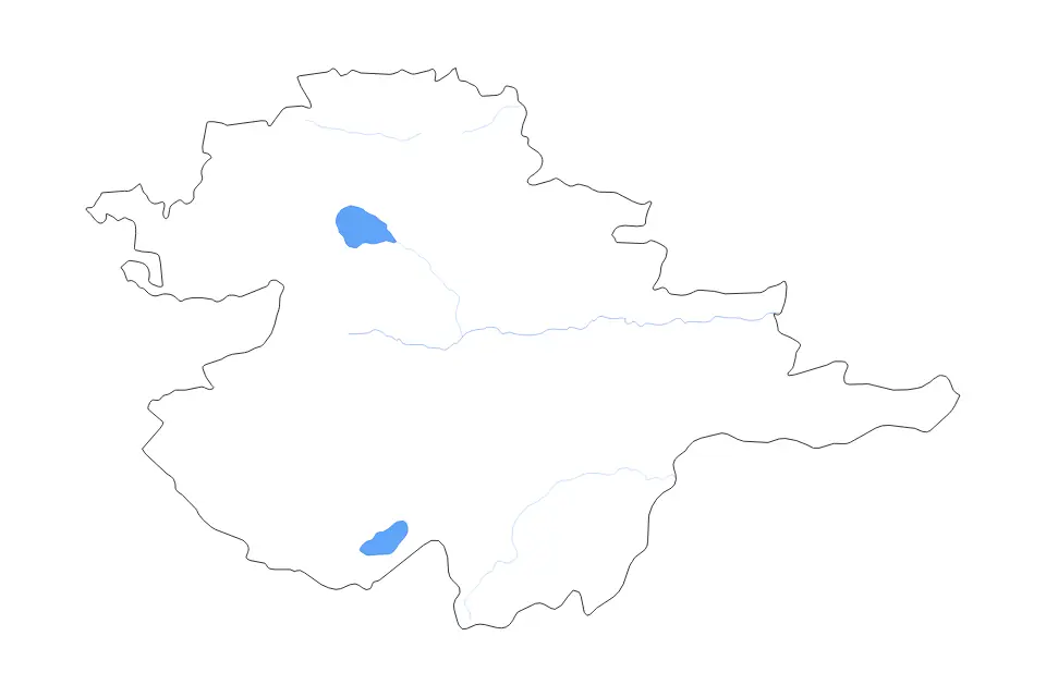 Mapa de Naryn, Kyrgyzstan de tipo contorno, lagos y ríos para Asia, con contorno, lagos y ríos con elementos de agua como Song-Köl y Ozero Chatyrkël’.