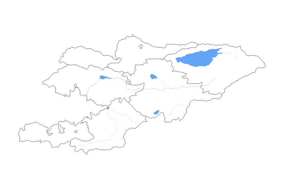 Vista previa del mapa de contorno de Kyrgyzstan