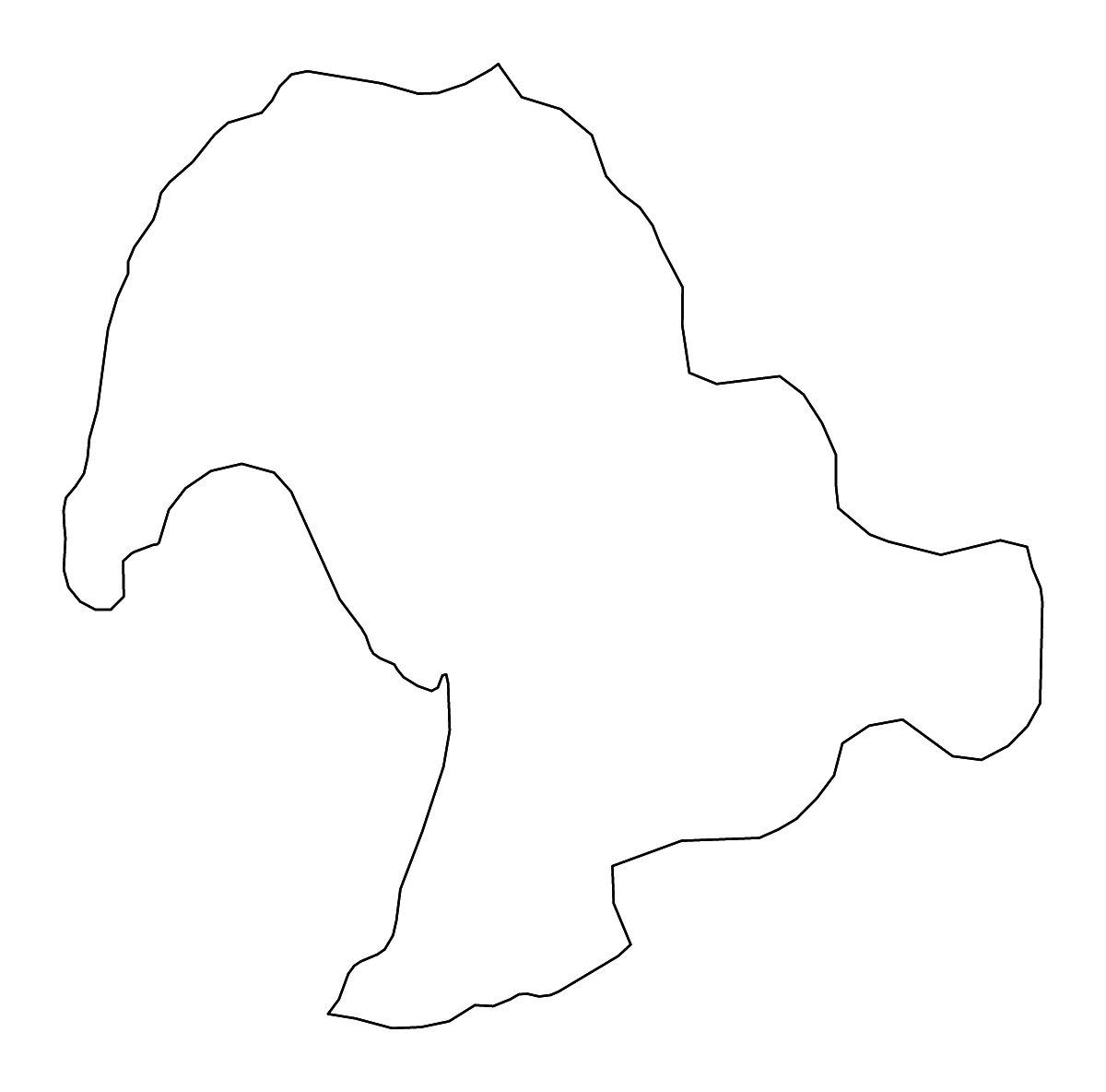 Carte de contour de Bokeo, Lao PDR avec rivières.
