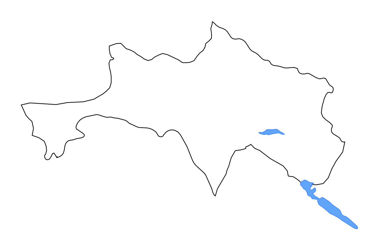 Carte de contour de Bolikhamsai, Lao PDR avec lacs et rivières.