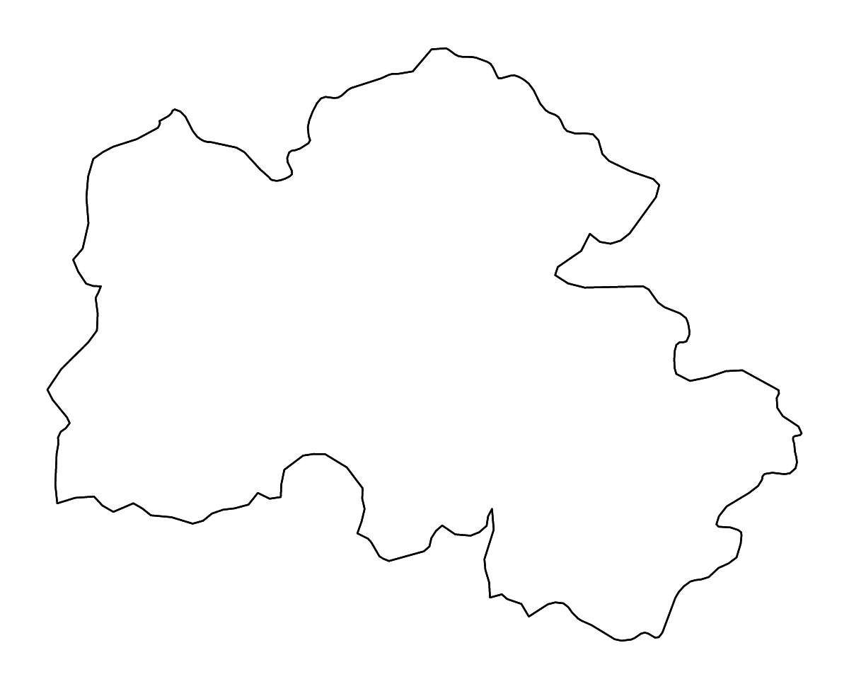 Outline map of Houaphanh, Lao PDR with rivers.