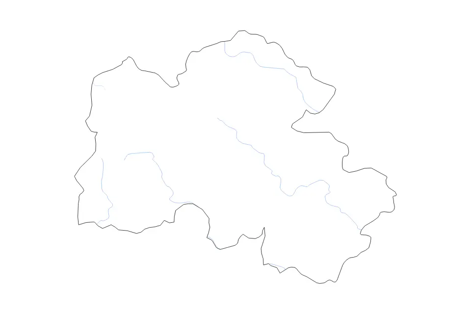 Mapa de Houaphanh, Lao Pdr de tipo contorno y ríos para Asia, con contorno y ríos con límites limpios.