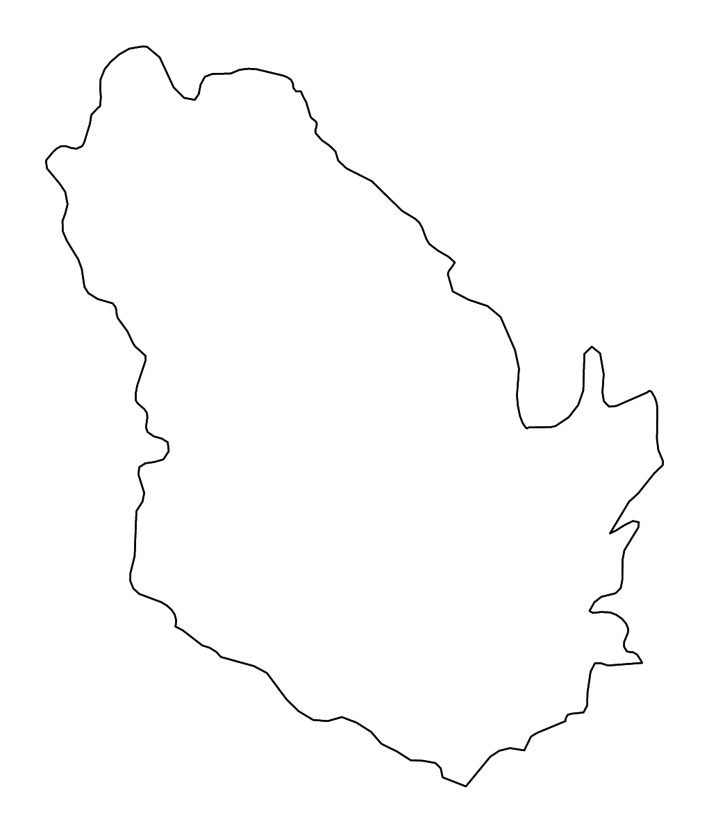Mapa de contorno de Phongsaly, Lao PDR con ríos.