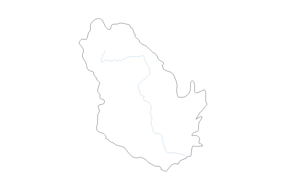 Mapa de Phongsaly, Lao Pdr de tipo contorno y ríos para Asia, con contorno y ríos con límites limpios.