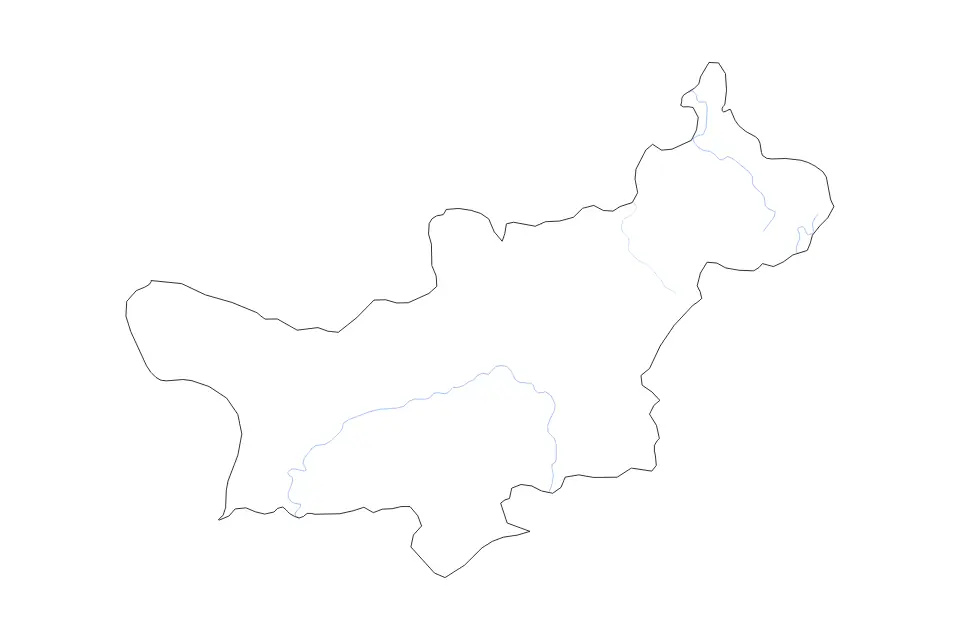 Carte de Salavan, Lao Pdr de type contour et rivières pour Asie, montrant contour et rivières avec des limites nettes.