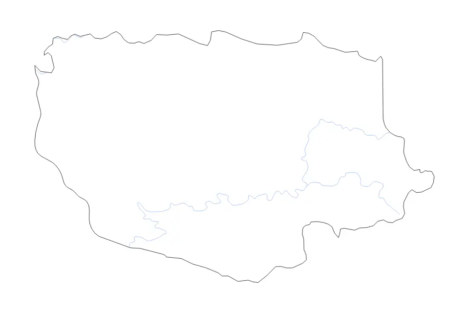 Carte de Savannakhet, Lao Pdr de type contour et rivières pour Asie, montrant contour et rivières avec des limites nettes.