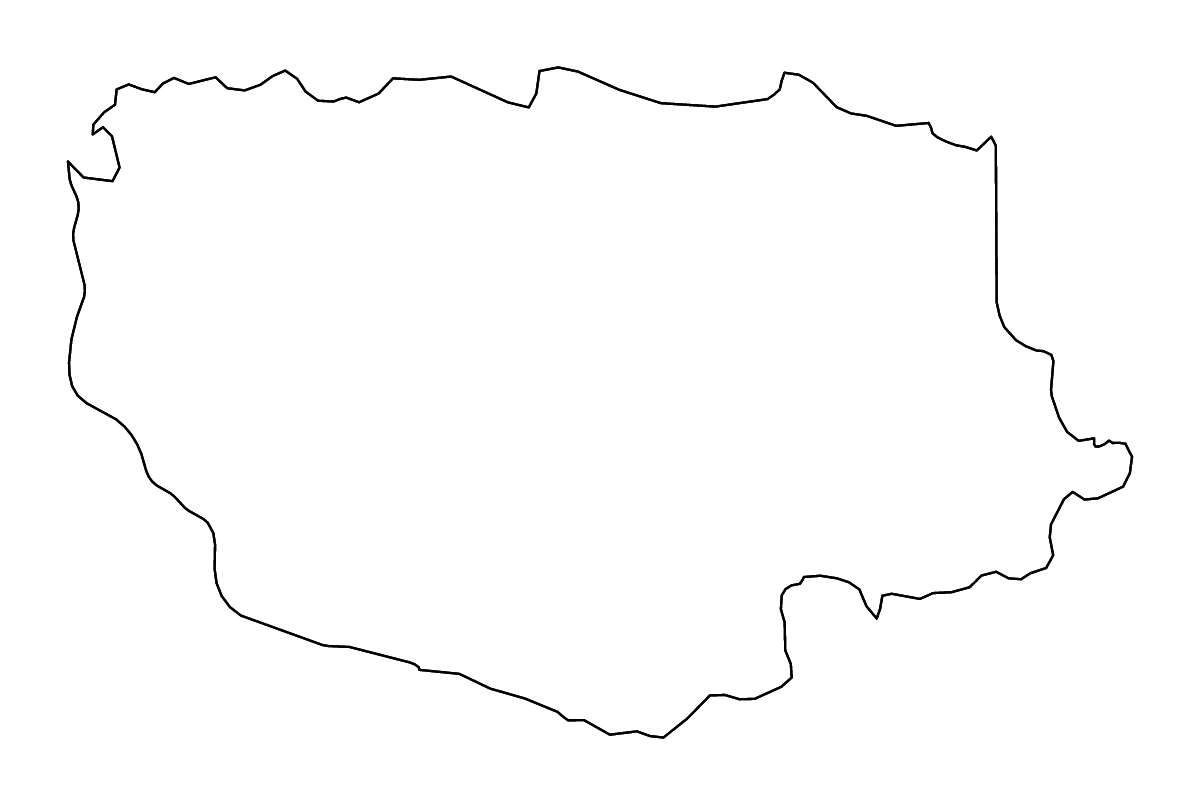 Mapa de contorno de Savannakhet, Lao PDR con ríos.