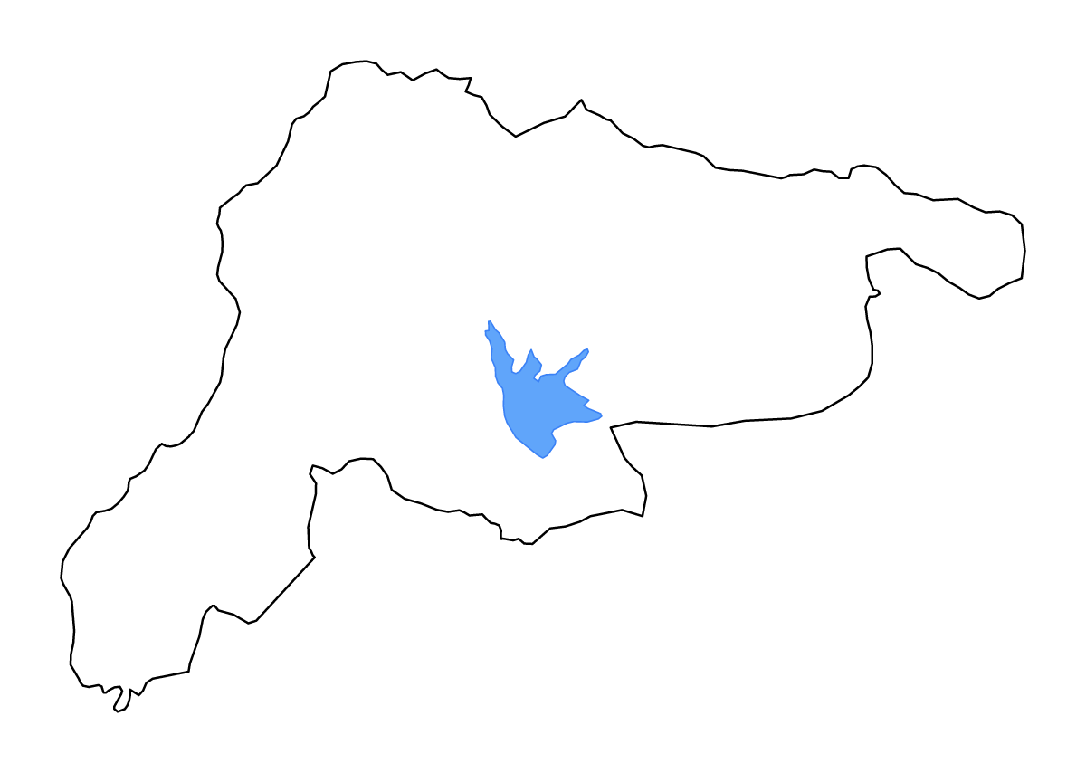 Mapa de contorno de Vientiane, Lao PDR con lagos y ríos.