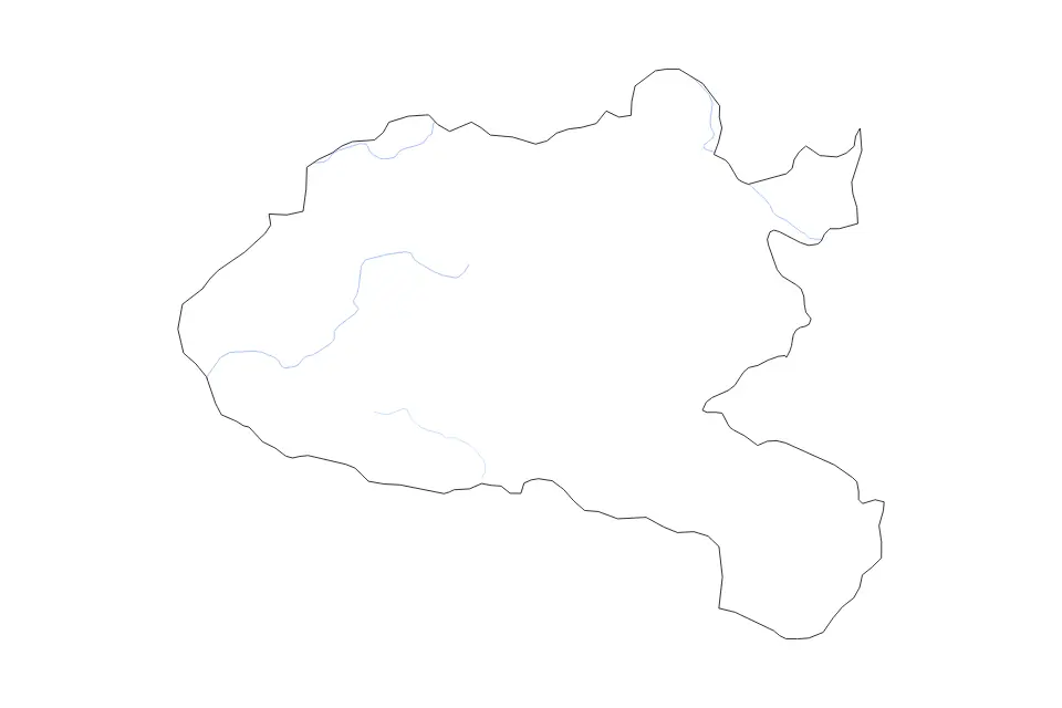 Mapa de Xiangkhouang, Lao Pdr de tipo contorno y ríos para Asia, con contorno y ríos con límites limpios.