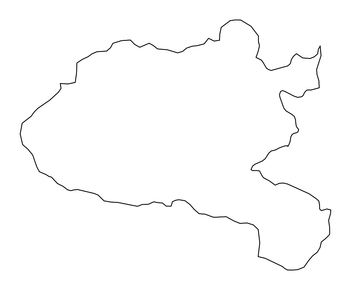 Mapa de contorno de Xiangkhouang, Lao PDR con ríos.