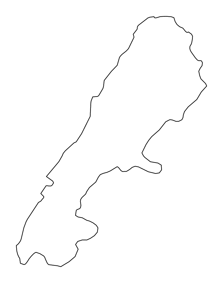 Carte de contour de Beqaa, Lebanon avec rivières.