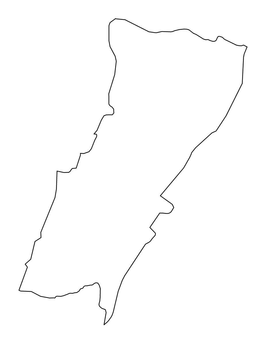 Carte de contour de Mount Lebanon, Lebanon.