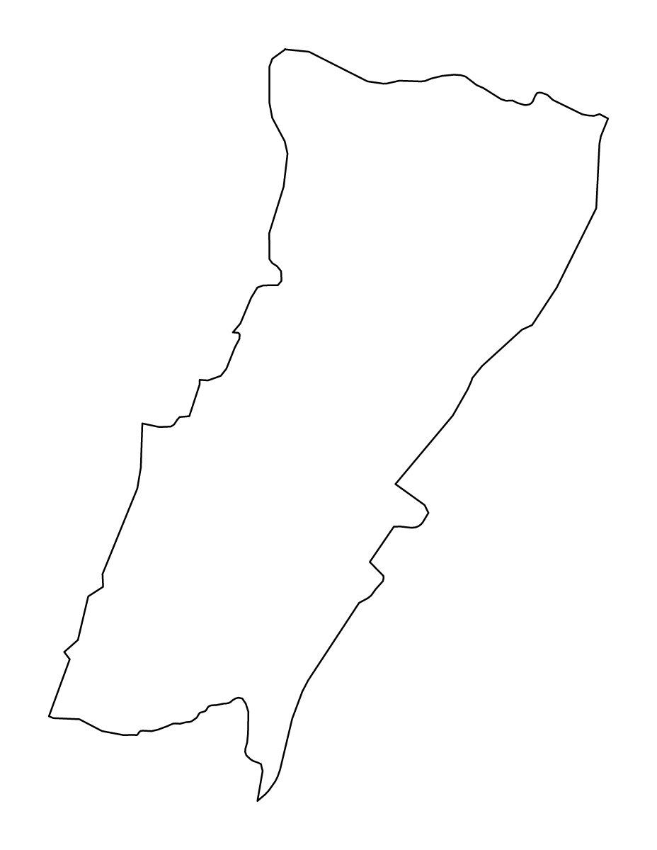 Carte de contour de Mount Lebanon, Lebanon.
