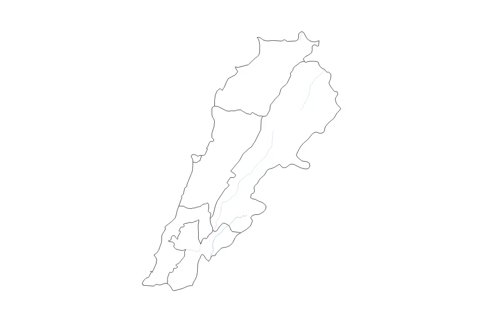 Vista previa del mapa de contorno de Lebanon