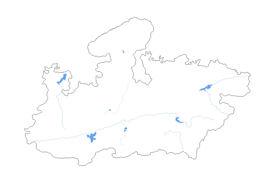 Vista previa del mapa de contorno de Madhya Pradesh