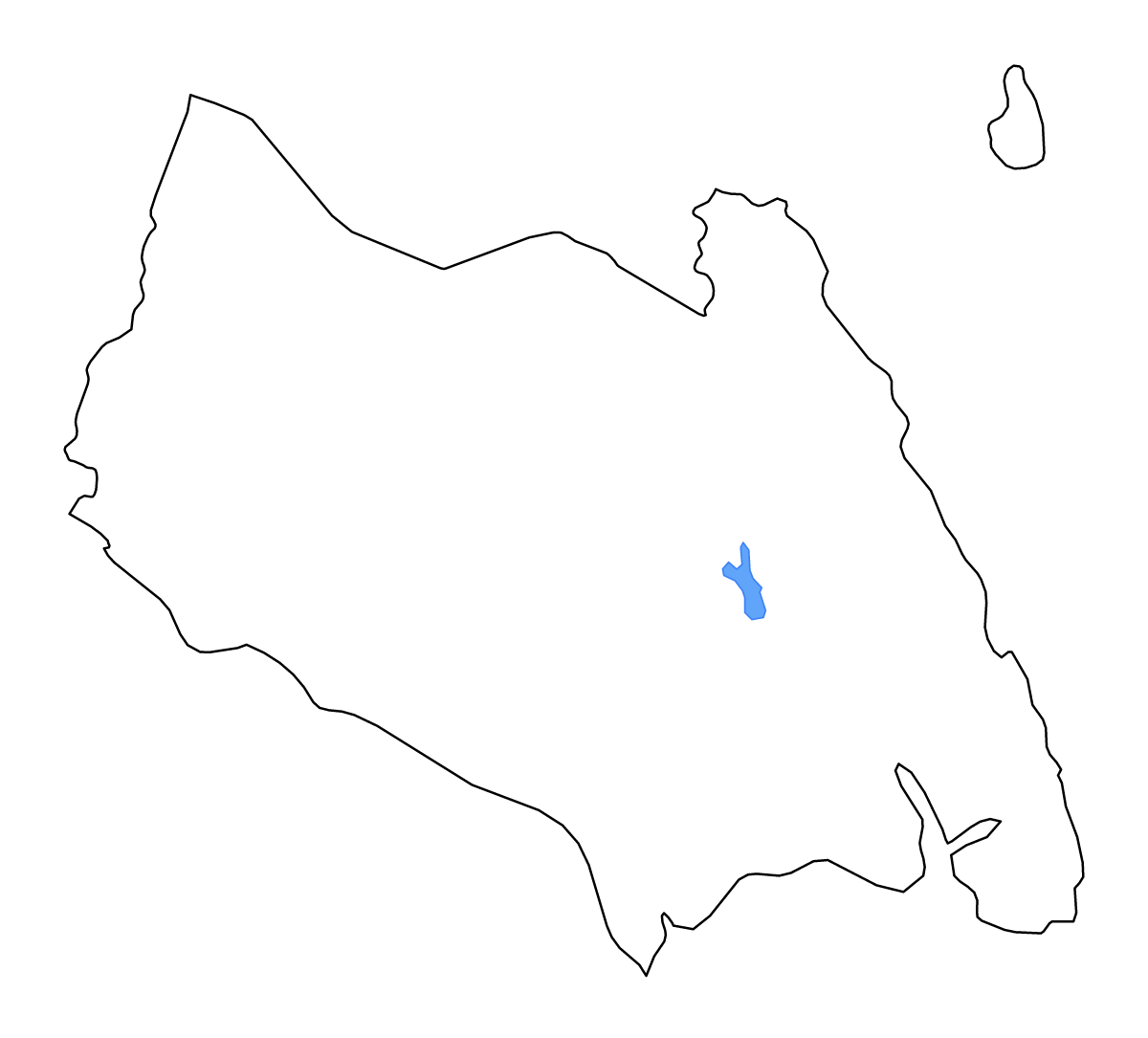 Carte de contour de Johor, Malaysia avec lacs et rivières.