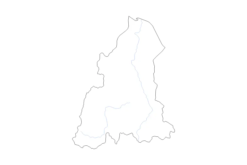 Mapa de Kelantan, Malaysia de tipo contorno y ríos para Asia, con contorno y ríos con límites limpios.