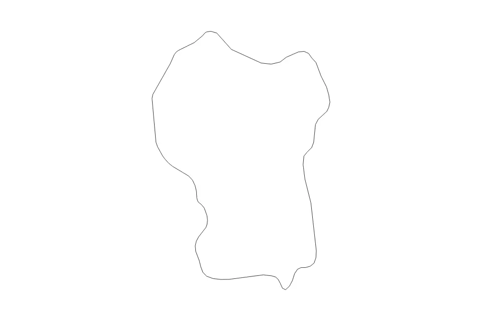 Outline map of Kuala Lumpur Federal Territory, Malaysia with subdivision borders.